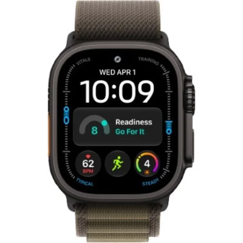 Apple Watch Ultra 4 LTE 49 мм (титановый корпус, черный/темно-зеленый, текстильный ремешок размера S) фото 2