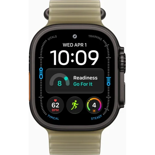 Apple Watch Ultra 4 LTE 49 мм (титановый корпус, черный/зеленый, ремешок из эластомера) фото 2