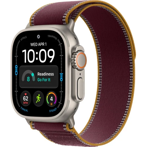 Apple Watch Ultra 4 LTE 49 мм (титановый корпус, природный/бургунди, нейлоновый ремешок размера S/M) фото 1