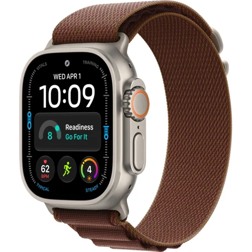 Apple Watch Ultra 4 LTE 49 мм (титановый корпус, природный/бургунди, текстильный ремешок размера M) фото 1