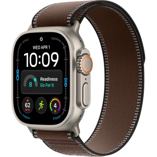 Apple Watch Ultra 4 LTE 49 мм (титановый корпус, природный/темно-коричневый, нейлоновый ремешок размера S/M) фото 1