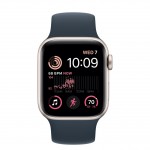 Apple Watch SE 2 40 мм (алюминиевый корпус, звездный свет/синий шторм, силиконовый ремешок) фото 2