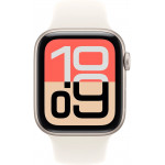 Apple Watch SE 3 44 мм (алюминиевый корпус, звездный свет/звездный свет, спортивный силиконовый ремешок) фото 2