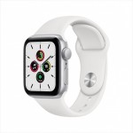 Apple Watch SE 44 мм (алюминий серебристый/белый спортивный) фото 1