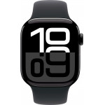 Apple Watch Series 10 46 мм (алюминиевый корпус, черный/черный, спортивный силиконовый ремешок) фото 2