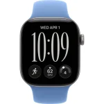 Apple Watch Series 12 42 мм (алюминиевый корпус, серый космос/синий, спортивный силиконовый ремешок S/M) фото 2