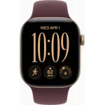 Apple Watch Series 12 42 мм (алюминиевый корпус, светлое золото/бургунди, спортивный силиконовый ремешок S/M) фото 2