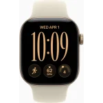 Apple Watch Series 12 42 мм (алюминиевый корпус, светлое золото/песочный, спортивный силиконовый ремешок S/M) фото 2