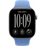 Apple Watch Series 12 46 мм (алюминиевый корпус, серый космос/синий, спортивный силиконовый ремешок S/M) фото 2