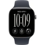 Apple Watch Series 12 46 мм (алюминиевый корпус, серый космос/темно-синий, спортивный силиконовый ремешок M/L) фото 2