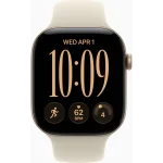Apple Watch Series 12 46 мм (алюминиевый корпус, светлое золото/песочный, спортивный силиконовый ремешок S/M) фото 2