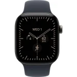 Apple Watch Series 12 LTE 42 мм (титановый корпус, природный/темно-синий, спортивный силиконовый ремешок M/L) фото 2
