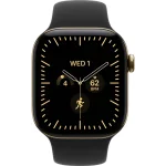 Apple Watch Series 12 LTE 42 мм (титановый корпус, сияющее золото/черный, спортивный силиконовый ремешок S/M) фото 2