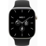 Apple Watch Series 12 LTE 46 мм (керамический корпус, жемчужно-белый/черный, спортивный силиконовый ремешок S/M) фото 2