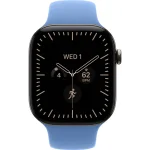 Apple Watch Series 12 LTE 46 мм (титановый корпус, природный/синий, спортивный силиконовый ремешок S/M) фото 2
