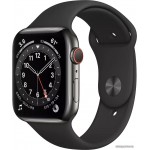 Apple Watch Series 6 LTE 44 мм (сталь графитовый/черный спортивный) фото 1