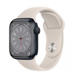 Apple Watch Series 8 41 мм (алюминиевый корпус, полуночный/звездный свет, спортивный силиконовый ремешок) фото 1