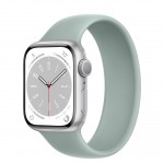 Apple Watch Series 8 41 мм (алюминиевый корпус, серебристый/суккулент, силиконовый ремешок) фото 1