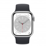 Apple Watch Series 8 41 мм (алюминиевый корпус, серебристый/темно-серый, силиконовый ремешок) фото 2