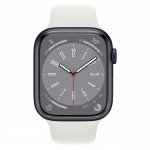 Apple Watch Series 8 45 мм (алюминиевый корпус, полуночный/белый, спортивный силиконовый ремешок) фото 2