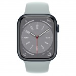 Apple Watch Series 8 45 мм (алюминиевый корпус, полуночный/суккулент, спортивный силиконовый ремешок) фото 2