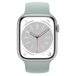 Apple Watch Series 8 45 мм (алюминиевый корпус, серебристый/суккулент, силиконовый ремешок) фото 2