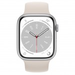 Apple Watch Series 8 45 мм (алюминиевый корпус, серебристый/звездный свет, силиконовый ремешок) фото 2