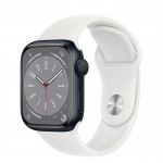Apple Watch Series 8 LTE 41 мм (алюминиевый корпус, полуночный/белый, спортивный силиконовый ремешок) фото 1