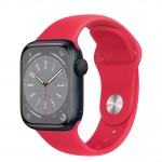Apple Watch Series 8 LTE 41 мм (алюминиевый корпус, полуночный/красный, спортивный силиконовый ремешок) фото 1