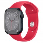 Apple Watch Series 8 LTE 45 мм (алюминиевый корпус, полуночный/красный, спортивный силиконовый ремешок) фото 1