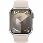 Apple Watch Series 9 41 мм (алюминиевый корпус, звездный свет/звездный свет, спортивный силиконовый ремешок M/L) фото 2