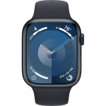 Apple Watch Series 9 45 мм (алюминиевый корпус, полуночный/полуночный, спортивный силиконовый ремешок M/L) фото 2