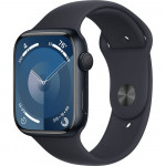 Apple Watch Series 9 45 мм (алюминиевый корпус, полуночный/полуночный, спортивный силиконовый ремешок S/M) фото 1