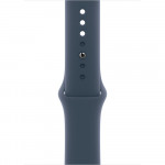 Apple Watch Series 9 45 мм (алюминиевый корпус, серебристый/грозовой синий, спортивный силиконовый ремешок S/M) фото 3