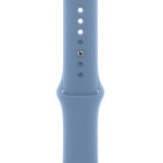 Apple Watch Series 9 45 мм (алюминиевый корпус, серебристый/зимний синий, спортивный силиконовый ремешок S/M) фото 3