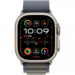 Apple Watch Ultra 2 LTE 49 мм (титановый корпус, титановый/синий, текстильный ремешок размера L) фото 2