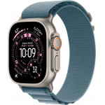 Apple Watch Ultra 3 LTE 49 мм (титановый корпус, природный/голубой, текстильный ремешок) фото 1