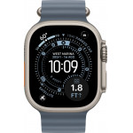Apple Watch Ultra 3 LTE 49 мм (титановый корпус, природный/синий, ремешок из эластомера) фото 2