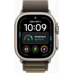 Apple Watch Ultra 4 LTE 49 мм (титановый корпус, природный/темно-зеленый, текстильный ремешок размера M) фото 2
