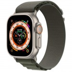 Apple Watch Ultra LTE 49 мм (титановый корпус, титановый/темно-зеленый, текстильный ремешок размера M) фото 1